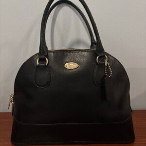 Coach New York Black Leather Satchel/Crossbody Bag